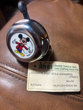 REI Silver Bicycle Bell with Black Lever. Vintage